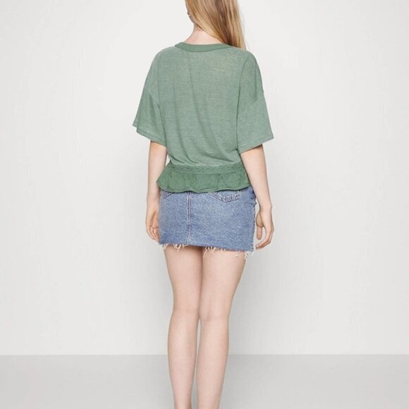 Free People wash army Fall In Love Corset Peplum top in size XS - Picture 10 of 15